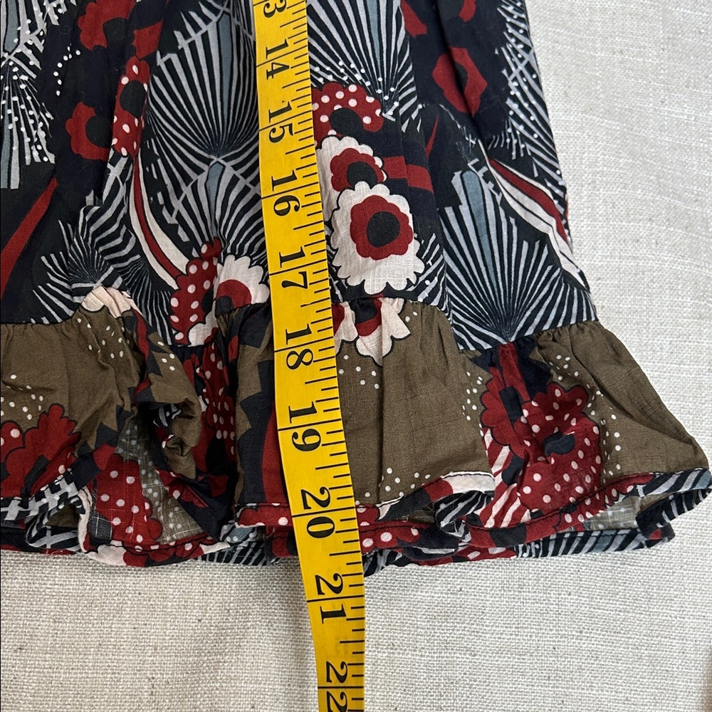 Anthropologie Letmebe Skirt Women’s XL Elastic Waist Floral Bow Ruffle Mini - Picture 11 of 14